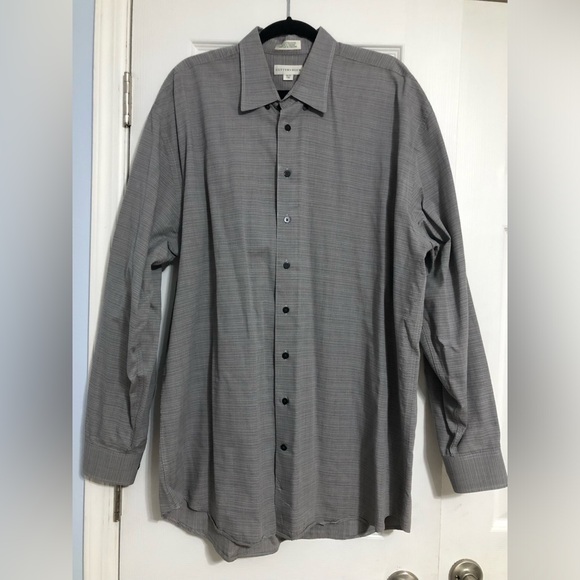 Cutter & Buck grey button down dress shirt men’s size‎ XLT tall 100% cotton - Picture 1 of 12